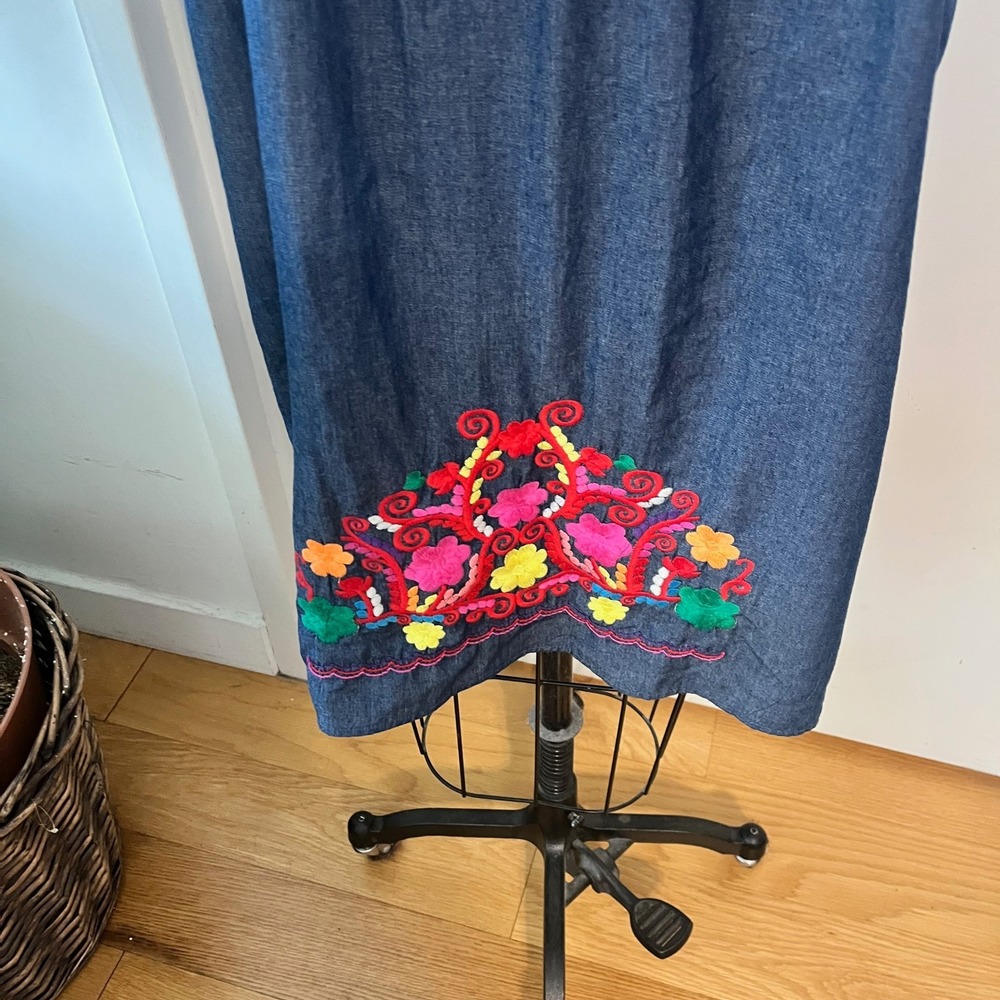 YZXDORWJ Mexican Inspired Embroidered Cotton Boho Dress Size XXL - Picture 7 of 9
